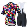 Mens Mountain Bike Cycling Jersey Bib Shorts Set Breathable Quick-Dry Sportswear Outdoor Riding