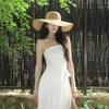 Hepburn style woven big brim straw hat women's summer seaside vacation beach sunshade sun protection versatile sun hat