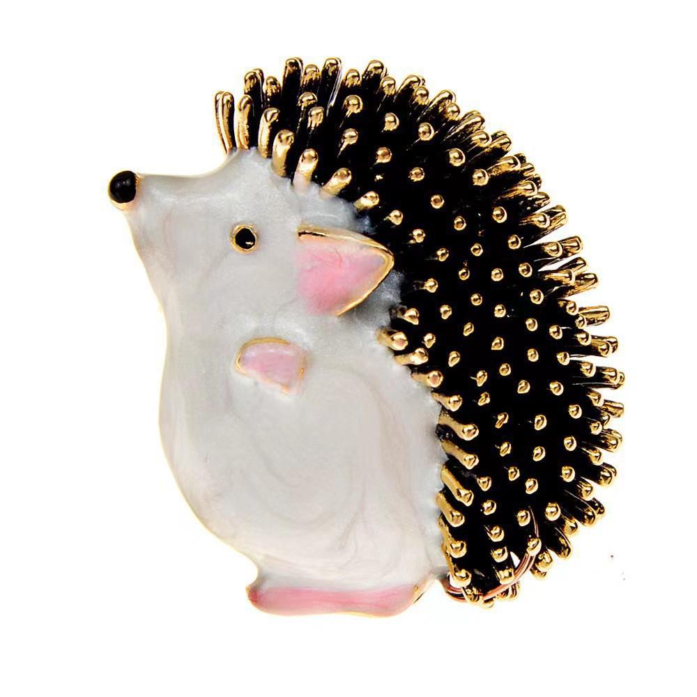Enamel hedgehog brooch, fashionable clothing accessory, brooch, decoration, fixation, anti glare accessory