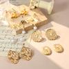 European and American Stud Earrings Pearl Metal Hollow Earrings Bow Niche High-end Irregular Fashion Personalized Ins Earrings