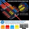 Fuse Block, 12v Fuse Box Holder with Led Indicator Waterproof Cover, Cyrico 12 Circuits Panel with Negative Bus for 12V/24V Automotive Car Truck Boat