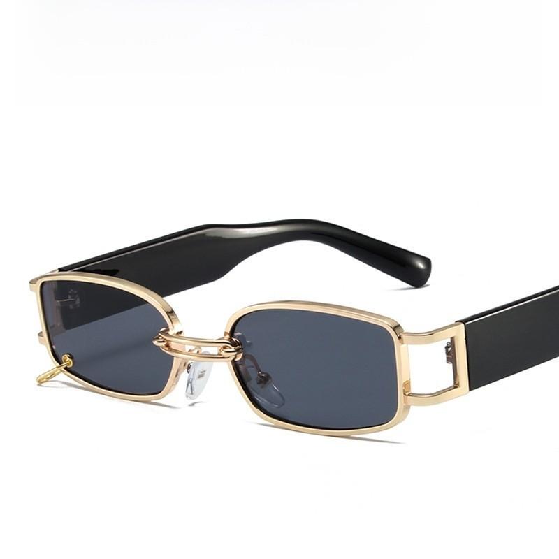 Metal Square Wide Leg Sunglasses With Gray Lenses For Fashion Streetwear And Parties