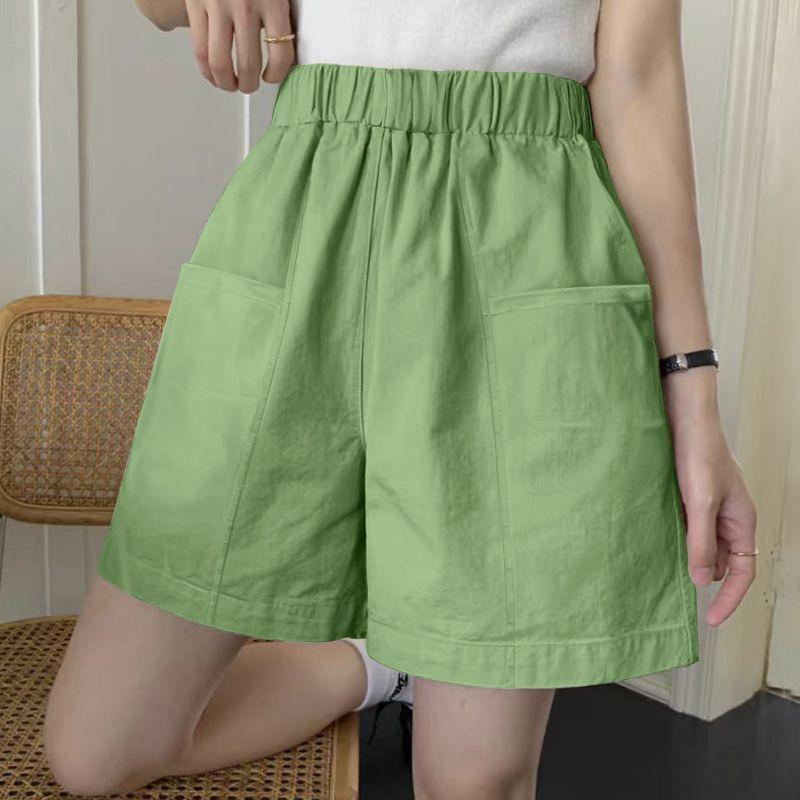 2026 Women's Summer Cotton Wide-Leg Cargo Shorts - Casual, Loose, Versatile Sports Pants
