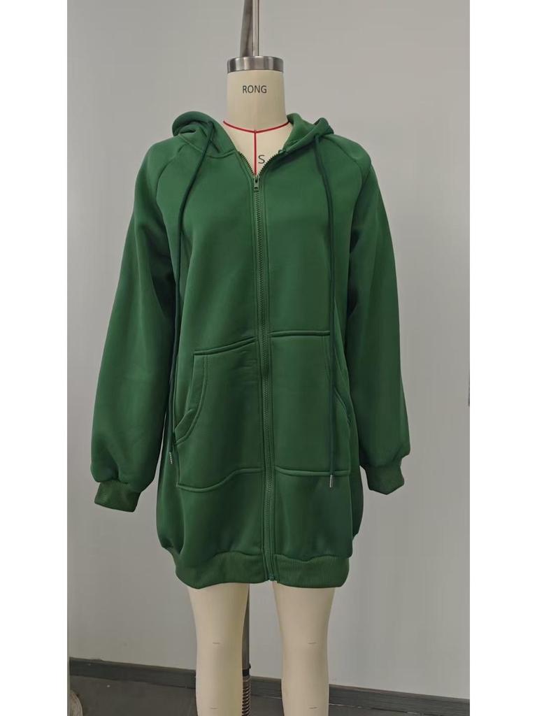 Women's Oversized Fleece Zip-Up Hoodie Sweatshirt - Autumn 2025 Jacket Coat