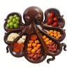 Octopus Design Wood Novelty Unique Serving Tray Board for Cheese Meats & Fruit Ocean Themed Party Food Tray for Seafood Lovers