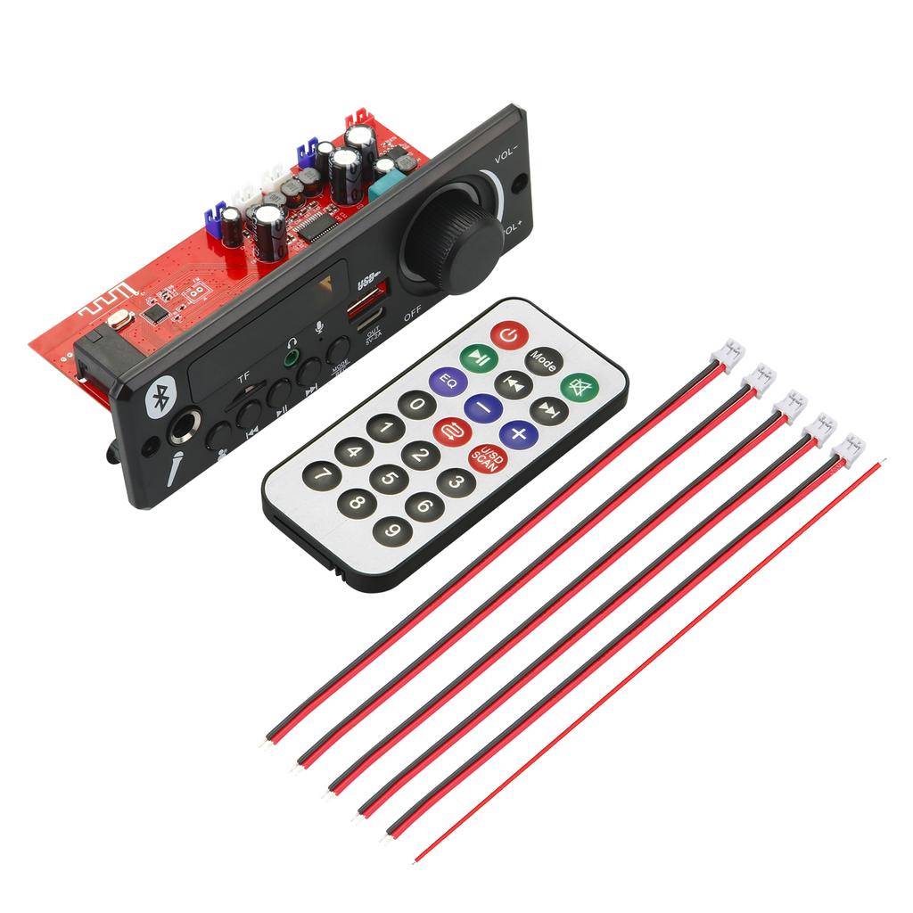 12V-24V 80W Amplifier Bluetooth MP3 WMA APE Decoder Board Handsfree Car Audio Microphone USB TF FM Radio DIY Mp3 Music Player