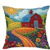 1/4Pcs Colorful Farm-Themed Pillowcase For Cozy Decor Sofa Cushion Cover Home Bedroom Room Decoration