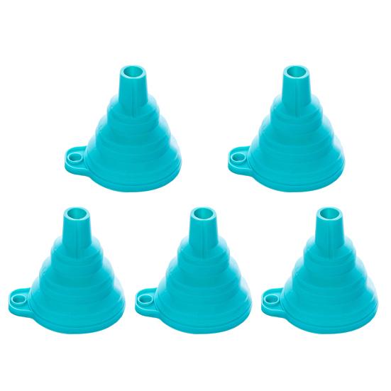 5 Pezzi Imbuto Pieghevole in Silicone, Mini Imbuto Pieghevole per Olio da Cucina, Strumento Portatile Piccolo per Trasferimento di Liquidi per Bottiglie