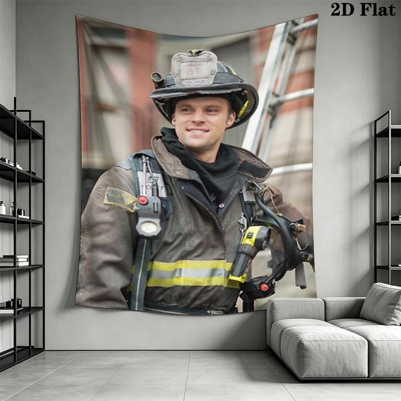 Chicago Fire Wall Tapestry Aesthetic Wall Hanging Printed Fabric Blanket Decorative Tapestries for Bedroom Living Room Home Decor