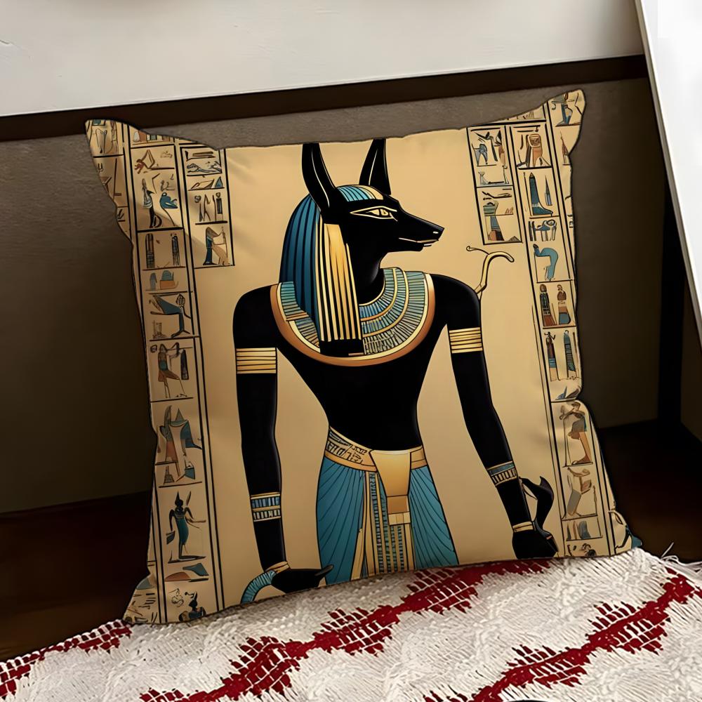 

Ancient Egypt AAnubis Cushion Cover Reversible Soft Durable Pillow Cover Home Car MultiScene Use for Daily Comfort 30X30cm