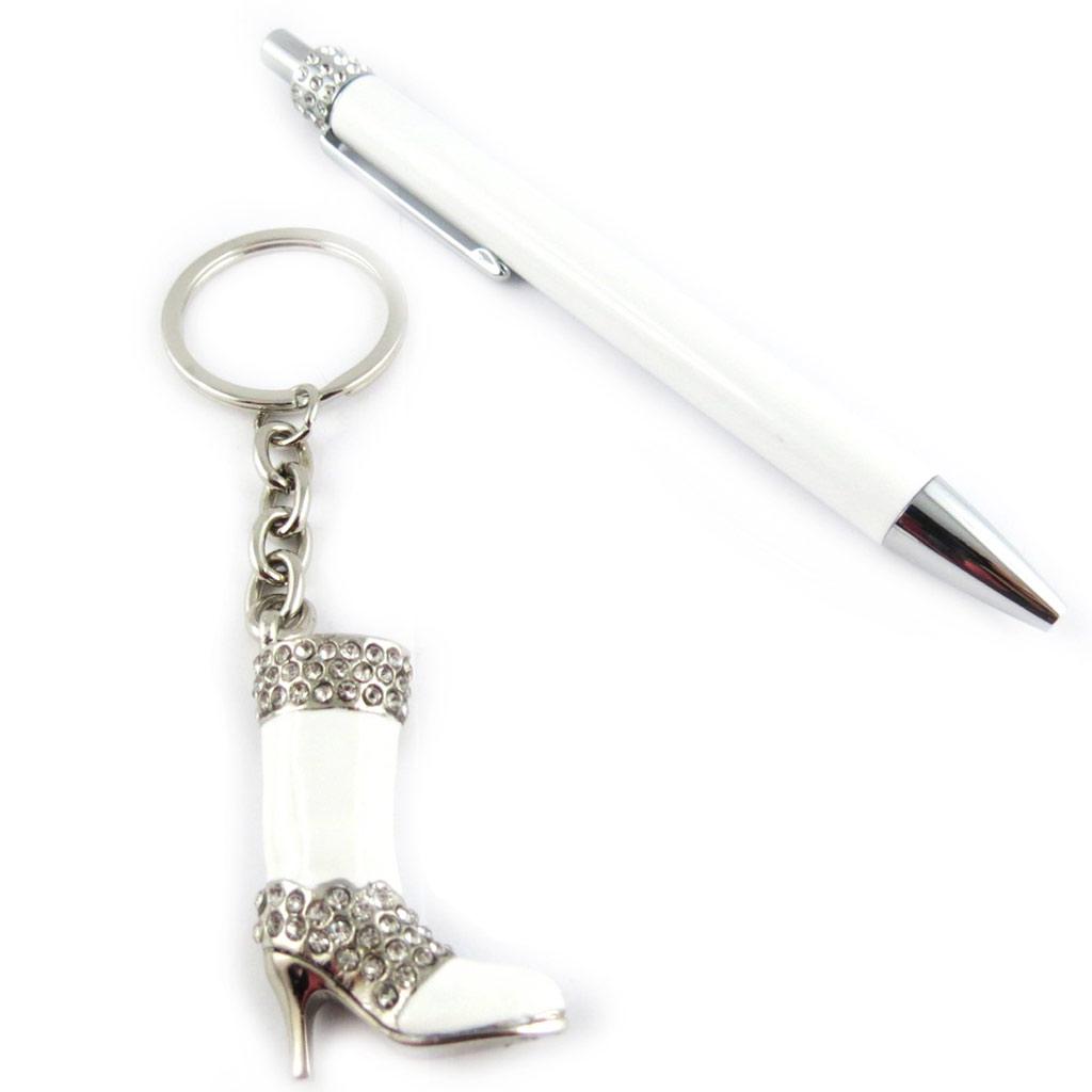 Les Trésors De Lily [L6811] - Coffret 'Sissi' blanc (stylo + porte-clés)