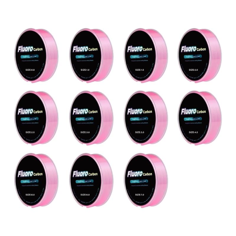 Nötningsbeständig Gjutning Huvudlina 100m Fluorkarbonbeläggning Fiskelina 0.14-0.5mm 4.13LB-34.32LB Snabbsjunkande Lina
