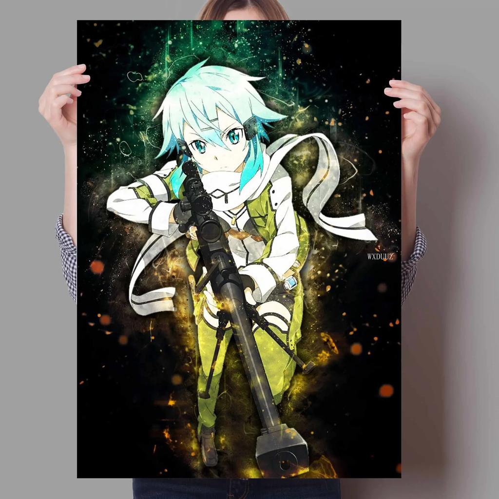 Anime Plakát Sword Art Online Plakát Alicization Kirigaya Kazuto Malba na plátně Domácí dekorace Living Art Kawaii Room Decor