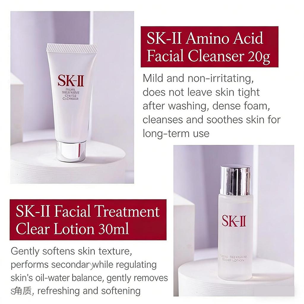 SK-II Immortal Water Essence Facial Treatment Cleanser SK2 Emulsion Cosmetics Skincare Set Gift Box Travel Four Piece Set