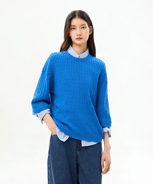TOMMY HILFIGER Cable Round Neck Sweater (T22G1Kto068Wt1C4U)