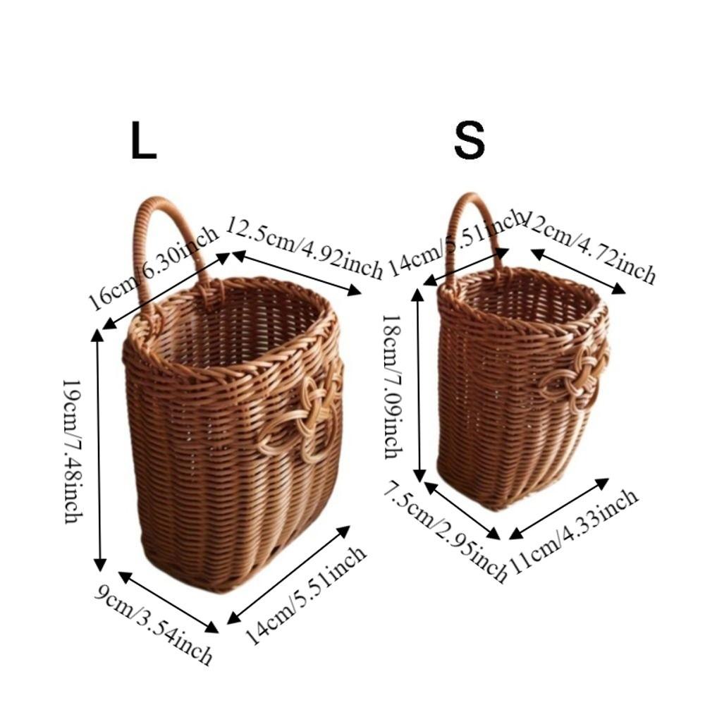 Plastic Handwoven Storage Basket Decorative Wall Hanging Basket  Picnic
