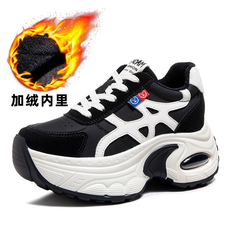 Autumn and winter new heightened platform casual versatile sports trendy women s shoes velvet thermal shoes women s shoes 34