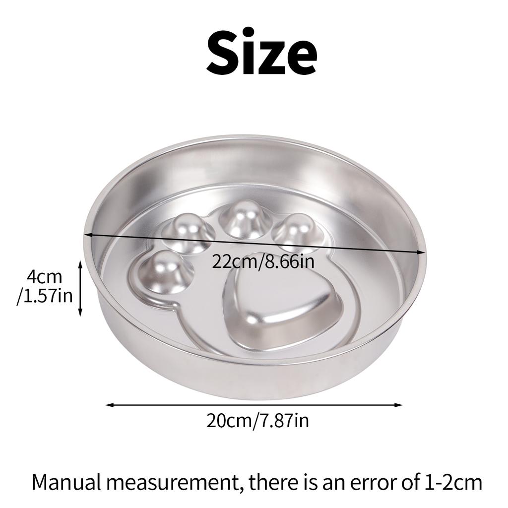 A pet bone 304 stainless steel footprint dog bowl slow food bowl large capacity feeding pet bowl non-slip bone dog meal tray med