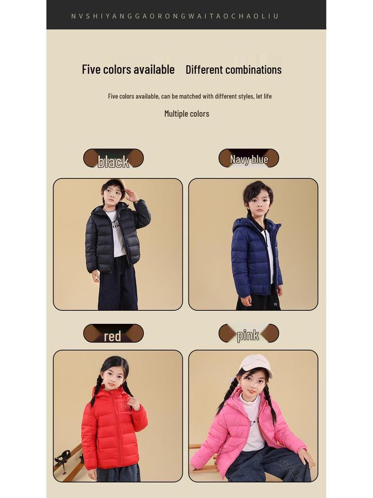 Hallo Kleine Gelbe Ente Kinder Leichte Daunenjacke - Weiße Entendaunen Wintermantel für Jungen & Mädchen