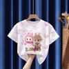 Cartoon Kids Adult LABUBU Printed T-shirt Summer Women's Fashion Girl Short Sleeved T-shirt Top Pullover Clothing