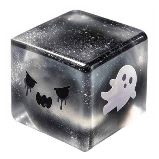 Quetschwürfel Spielzeug Halloween Geist Stress Sensorisches Spielzeug Angstlinderung Langsam aufsteigend Glitzer Kneten für Kinder Erwachsene Mini