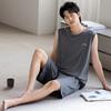 Men's 2026 Summer Cool Modal Pajama Set: Sleeveless Vest and Casual Home Wear.