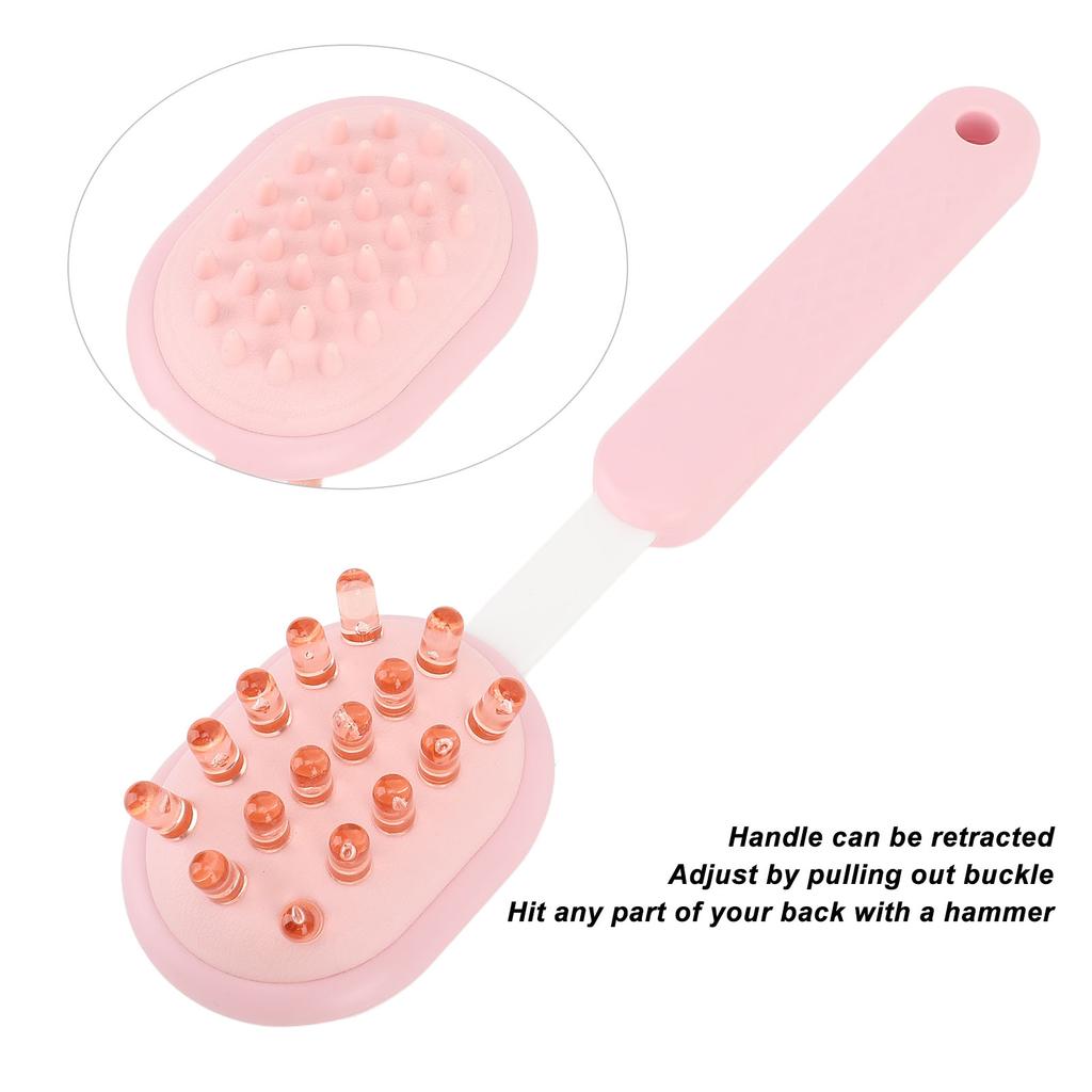 Silicone Massage Hammer Long Handheld Telescopic Body Relaxation Double Sided Manual Back Knock Massager