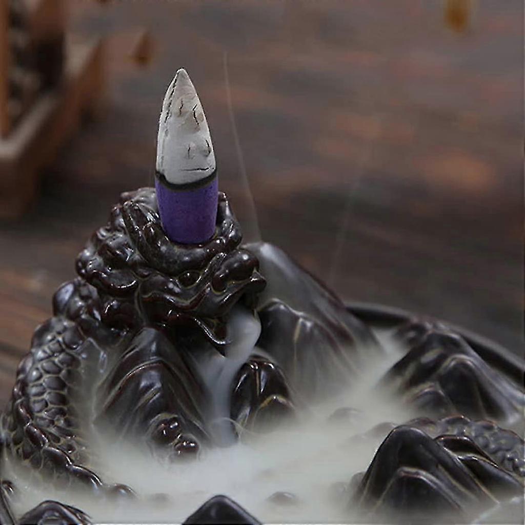 Dragon Reflow Incense Burner And Reflow Incense Ceramic Cone Holder Longshan Dragon