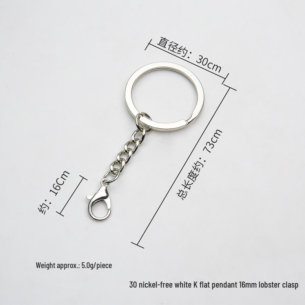 Eco-Friendly Nickel-Free Metal Keyring: DIY Jewelry Accessory, Split Ring Keychain with Doll Pendant