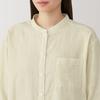 MUJI Seamless Thin Gauze Sleeve Light Yellow Size FD1L7A5S Women's 3/4 Pajamas, Stripe, XS,
