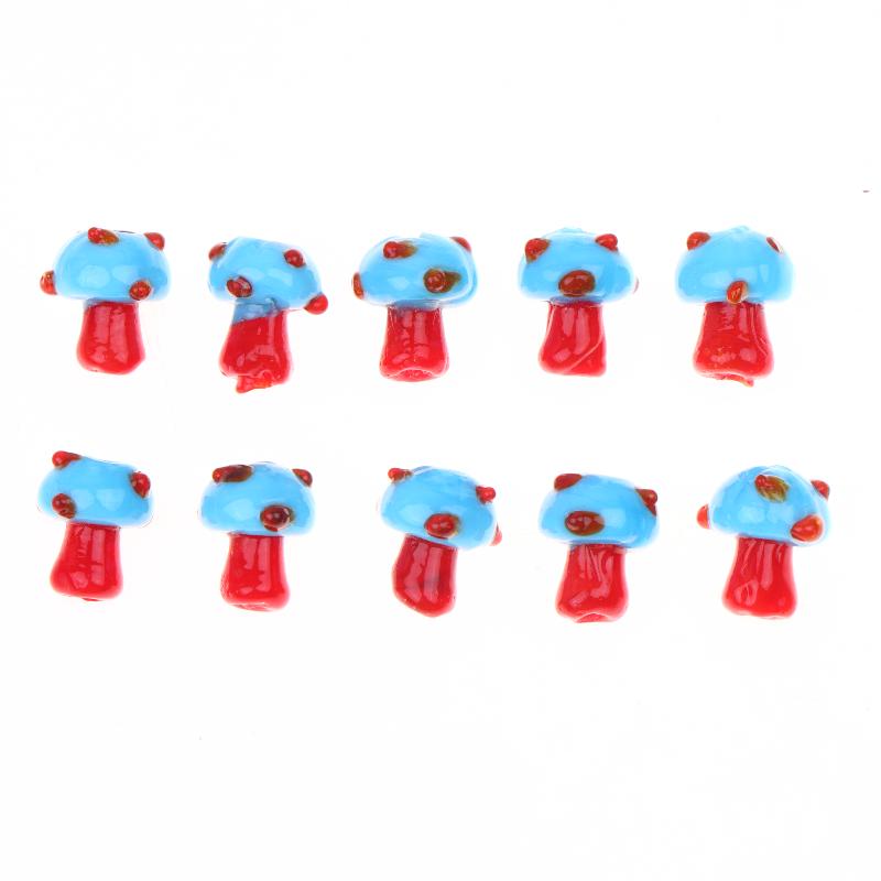 10Pcs Mushroom Ceramic Beads Cute Mini Colorful Loose Spacer Beads For Diy Jewelry Making Bracelet Necklace Accessories