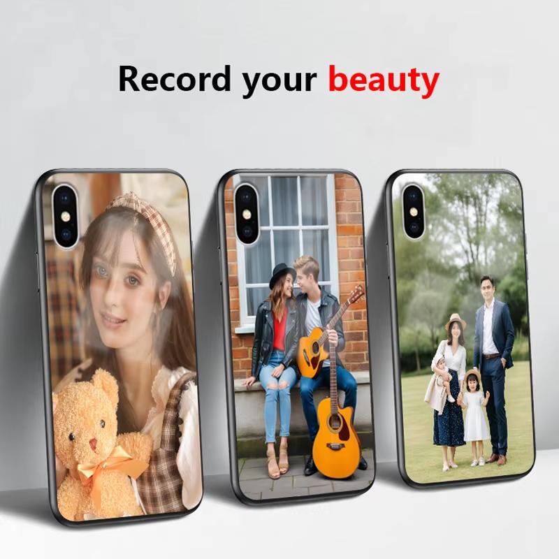Fashion Custom Glass Phone Case For iPhone 16 15 7 6 5 XR XS X Plus Pro Max DIY Personalized Photo Silicone Cover Funda