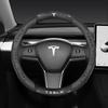 Car Carbon Fiber Leather Anti-Slip Steering Wheel Cover For Tesla Cybertruck Beast Roadster Model 3 Model Y Model S Model X