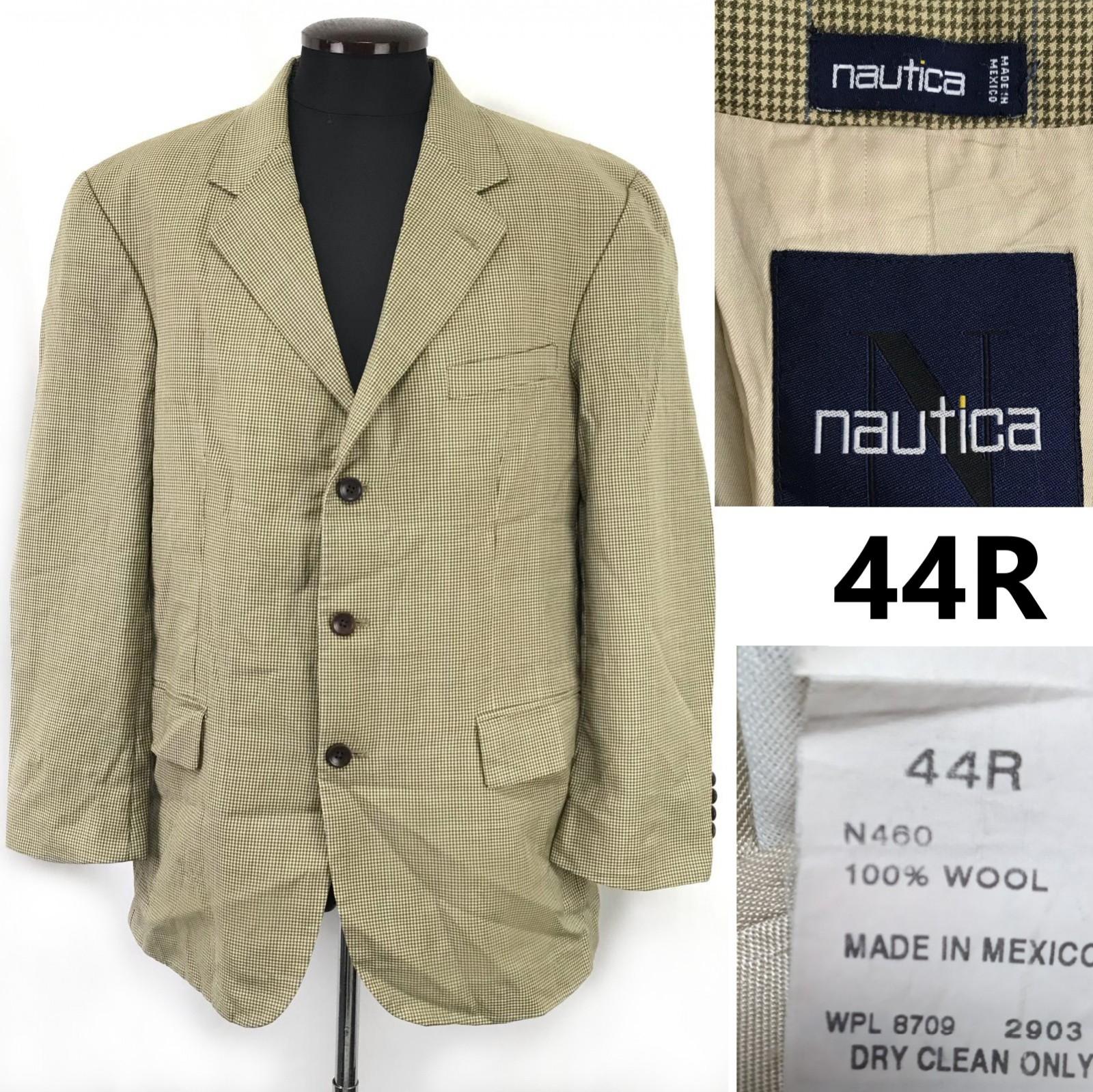 

NAUTICA 100% Wool Tailored Jacket Blazer [44R/Men’s XL/Beige/Houndstooth Pattern](USED)