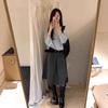 Grey Woolen Mid-Length Half Skirt for Women - High-End 2025 Autumn/Winter Collection