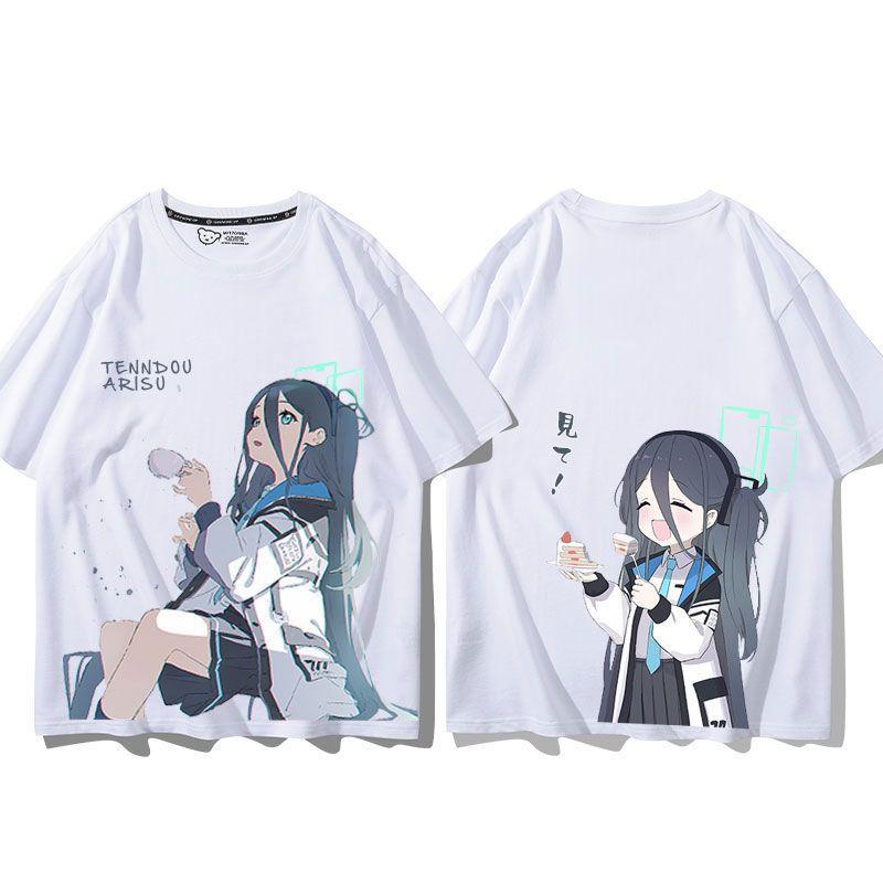 Anime Cosplay Blue Archive Azusa Fashion T-shirt Summer Shirt Fans Short Sleeves Man Girl Clothes Tees Gift Pure Cotton Tops