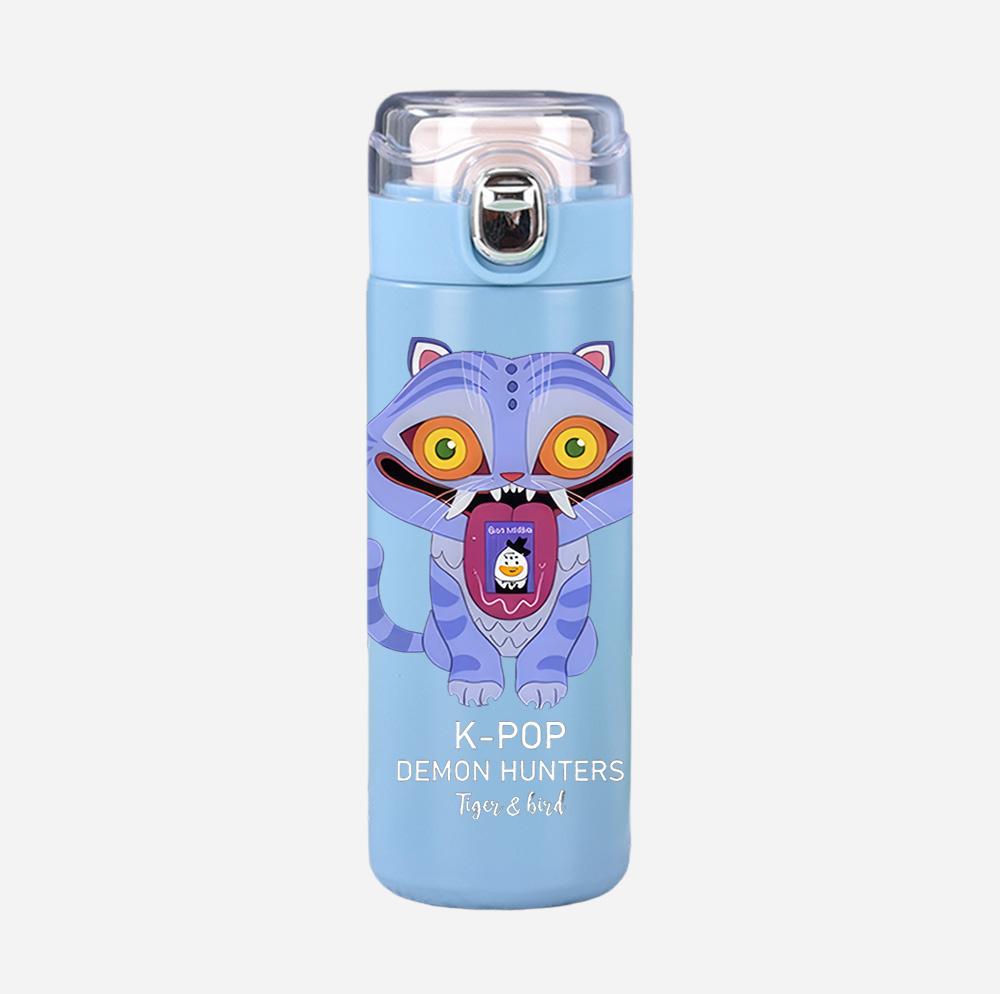 New Anime K-Pop Demon Hunters Printed 400Ml Water Bottle Thermos Cup Portable Stainless Steel Leak Proof Camping Water Cup Kid Gifts