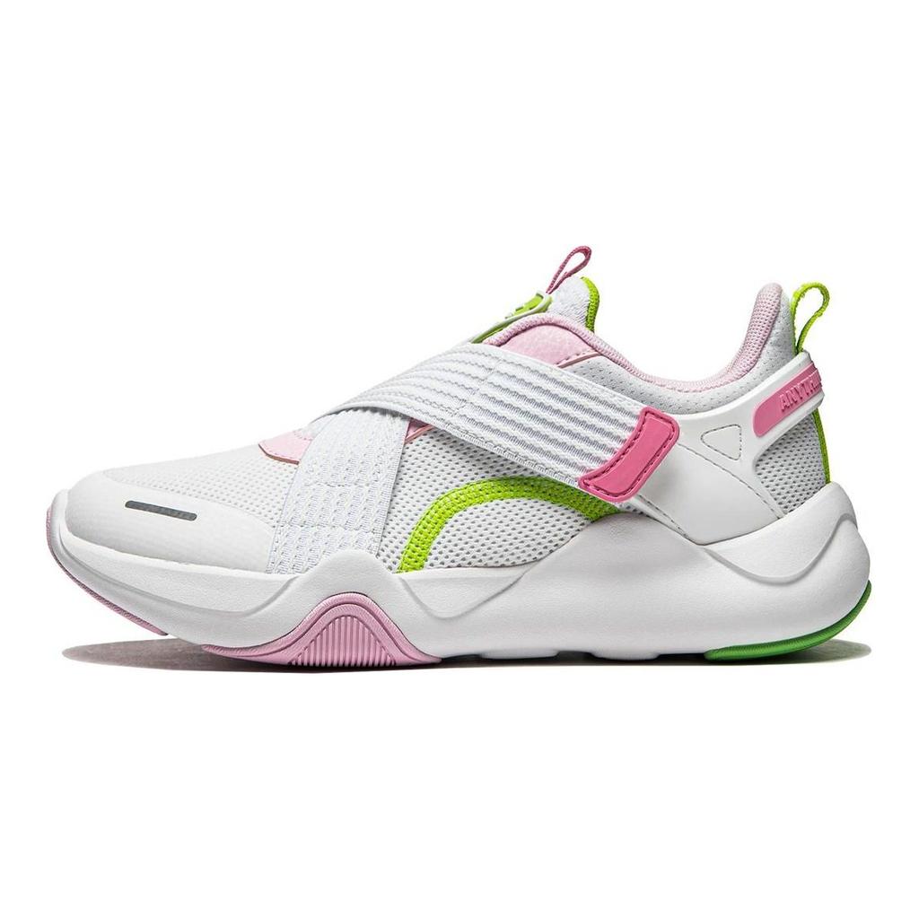 Li Ning Kids Sports Trend Shock Absorption Rebound Breathable Low Top Casual Shoes Unisex Casual Shoes White Pink YKCU128-2