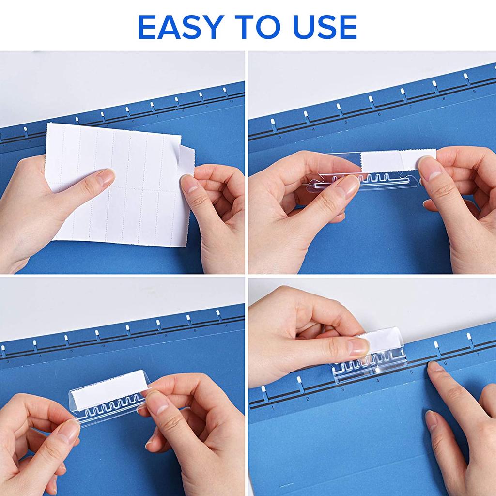 120 Sets File Document Tabs 2 Inch Hanging Folder Tabs and Multicolor Inserts for Quick Identification of Hanging Files