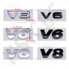 ABS V6 V8 Automobile Displacement Logo For VW Volkswagen Car Styling Rear Trunk Stickers Emblem Tailgate Decal Car Accessories