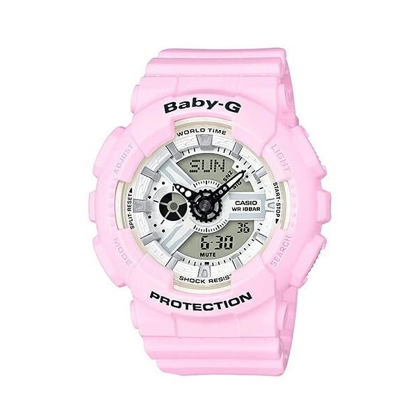 Casio Baby-G Beach Colors BA-110BE-4A Analog-Digital Watch, Pastel Pink, Women's, 10 ATM Water Resistant
