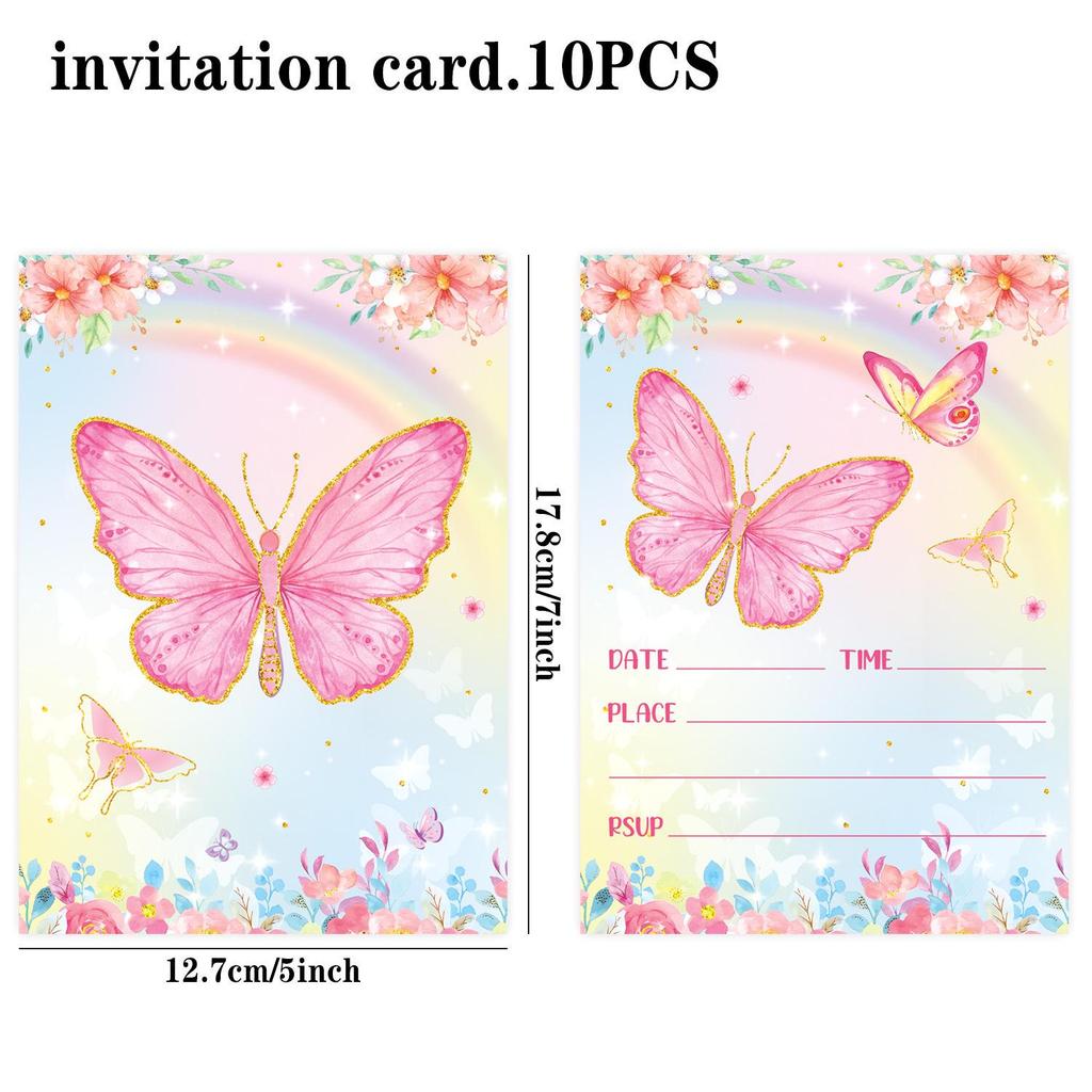 Butterfly Party Tableware Set: Plates, Napkins, Tablecloth for New Year, Spring, and Birthday Celebrations.