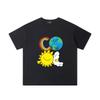 Girls' summer short sleeved T-shirt with fun cartoon print, sweet pure Polyester breathable baby girl casual top, children's clothi