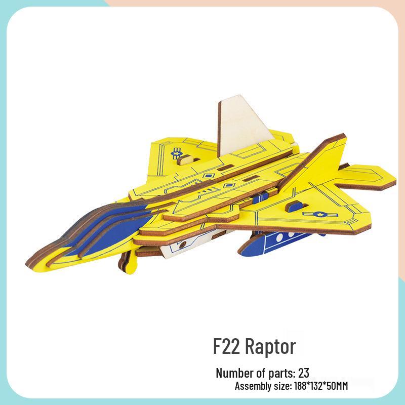 Children's Handmade Wooden Airliner Model 3D Puzzle Educational Toy