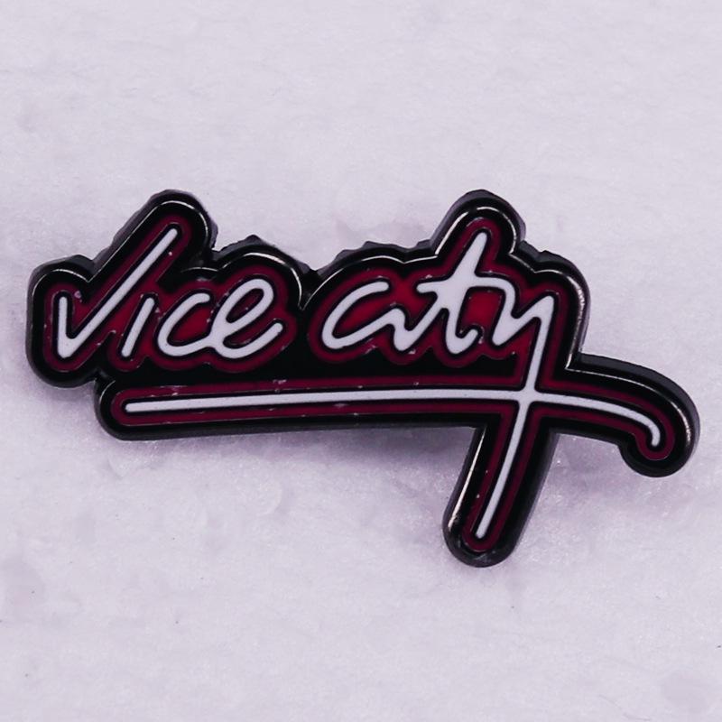 Grand Theft Auto Vice City Brooch Badge for Clothes and Bags