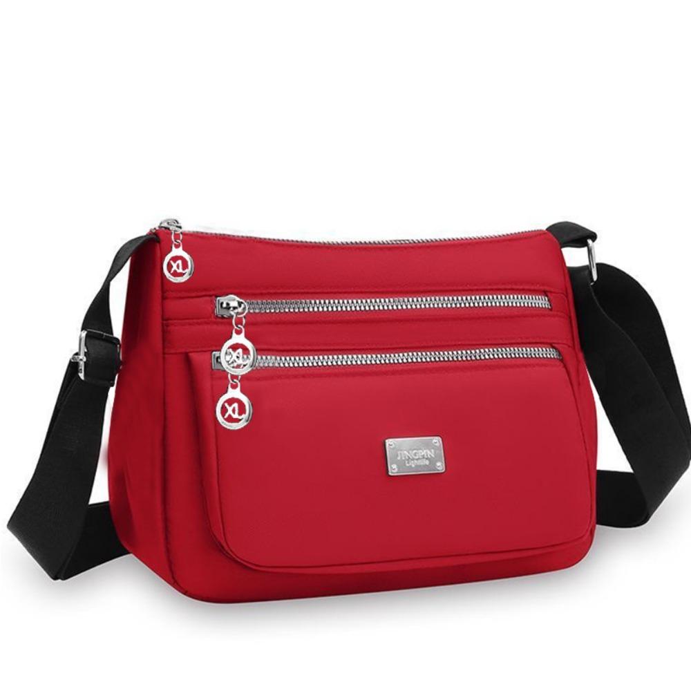 New Nylon Shoulder Bags Multi Pockets Waterproof Crossbody Bags Zipper Women's Bag
