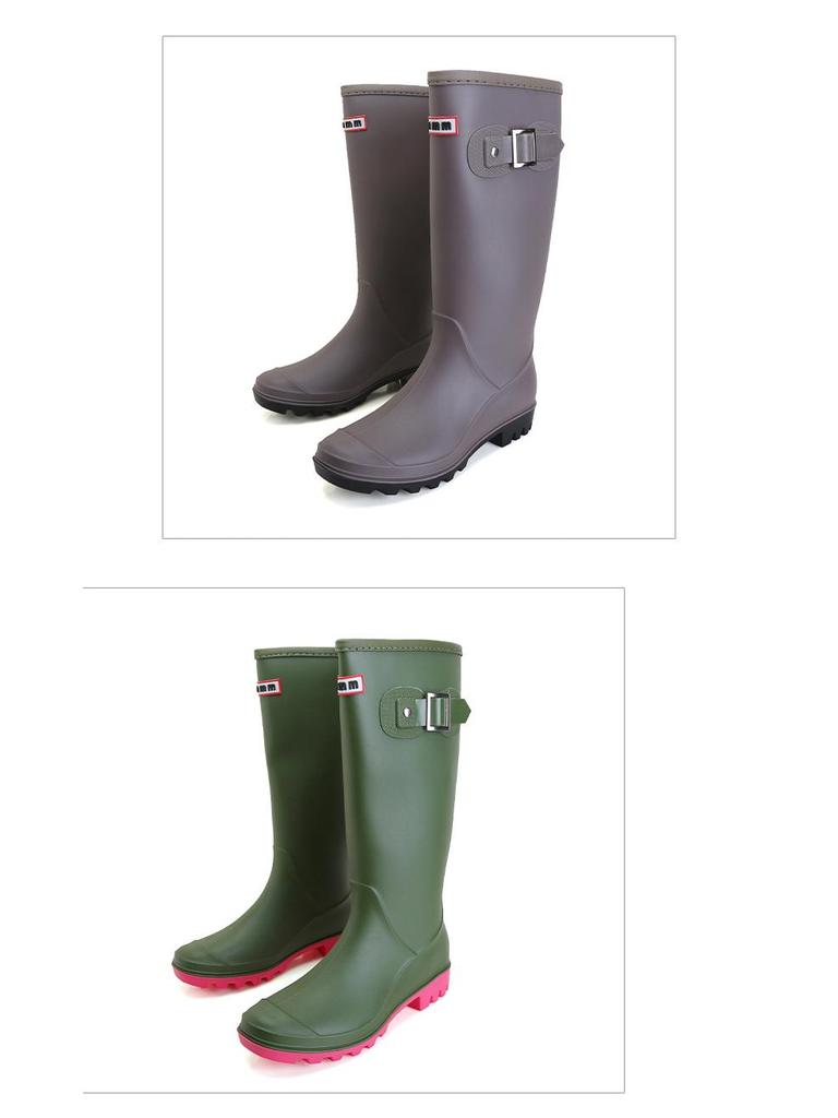 Women's Waterproof Non-Slip Korean Fashion High-Top Rubber Rain Boots