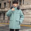 Down Jacket Men's Mid-length 2025 Large Fur Collar Hooded Jacket Winter Workwear Trendy Sports Casual Warm Coat