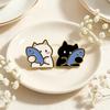 Kitten Hugging Fish Pin Holding Cartoon Cat Brooch, Enamel Alloy Badge Pin, Animal Lapel Pins Clothing Accessories for Backpacks Hats Scarves Jackets