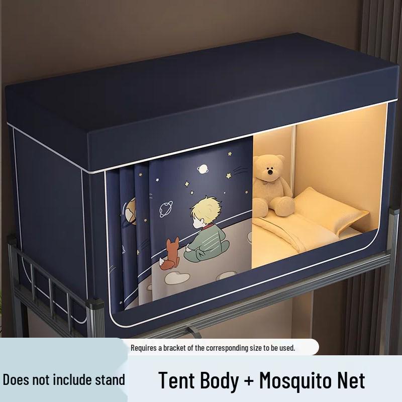 University Dorm Blackout Privacy Curtain - 3-Door Mosquito Net for Bunk Beds